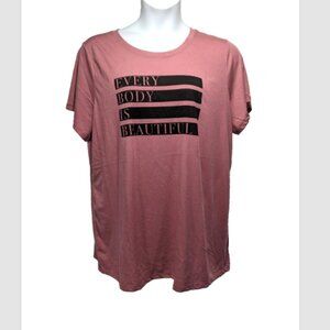 NWOT Torrid  Every Body Is Beautiful Classic Fit Crew Neck Tee Rose Plus 3X